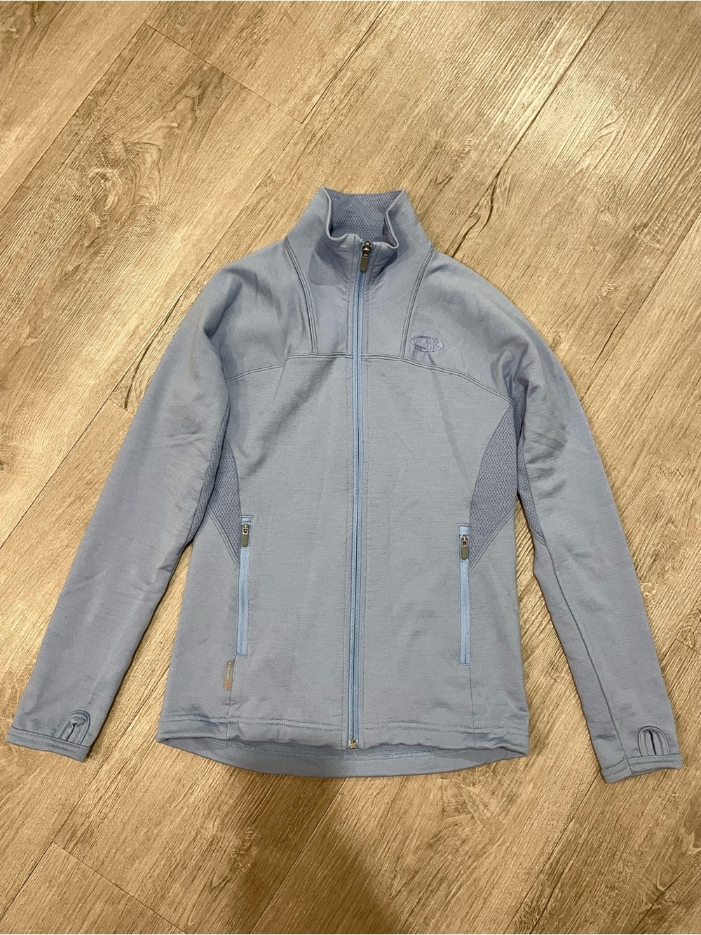 Icebreaker Women's Light Blue Full-Zip 100% Merino Wool Jacket